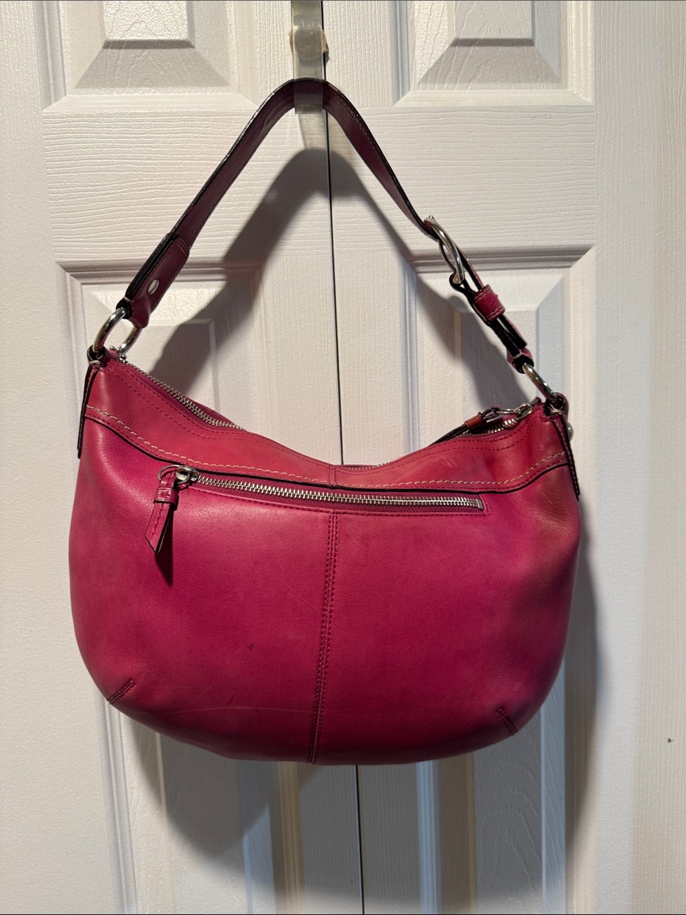 Coach Hot Pink Y2K Hobo Leather Shoulder Bag - Coach - Picture 4 of 11
